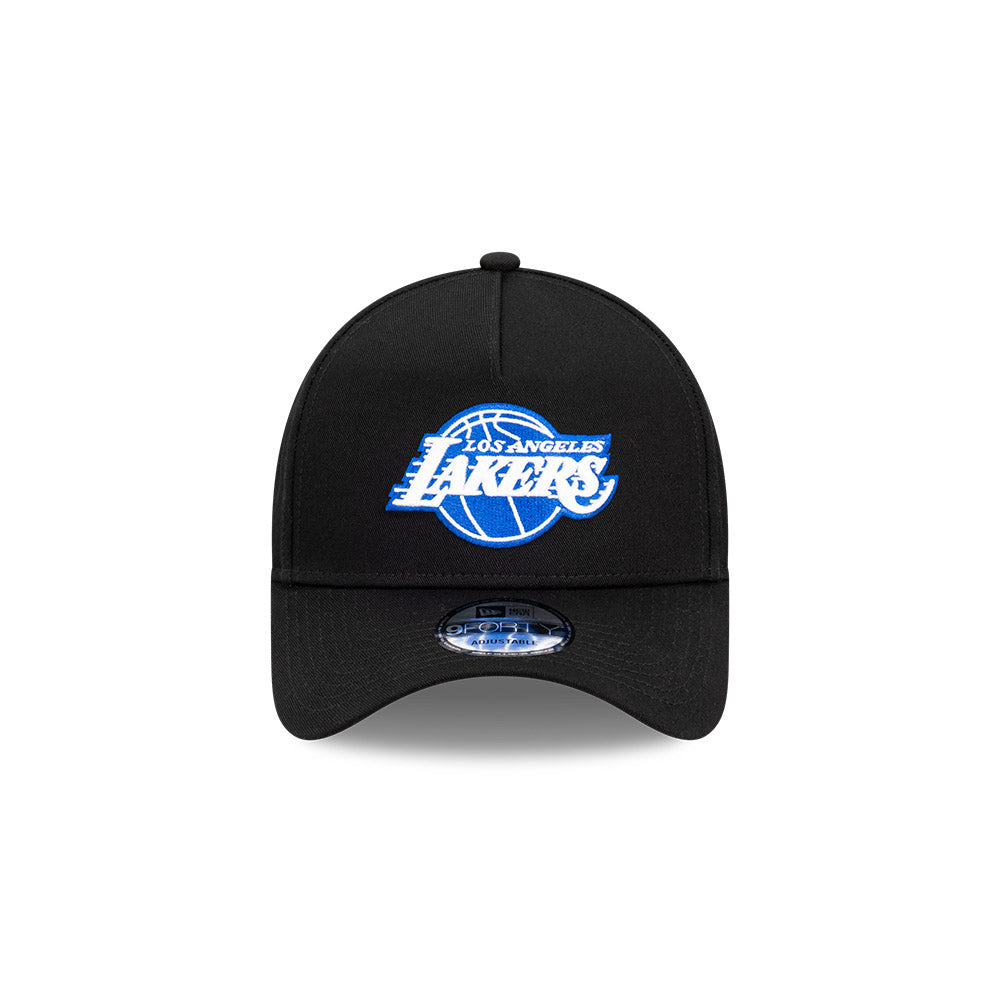 LA Lakers Hat - Black Royal Blue White 9Forty A-Frame NBA Snapback Cap - New Era